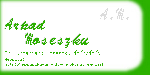 arpad moseszku business card